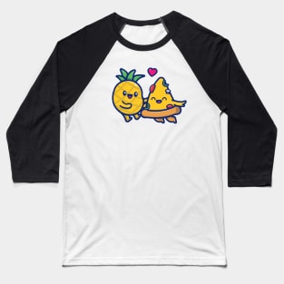 Cute Couple Pineapple And Pizza Baseball T-Shirt